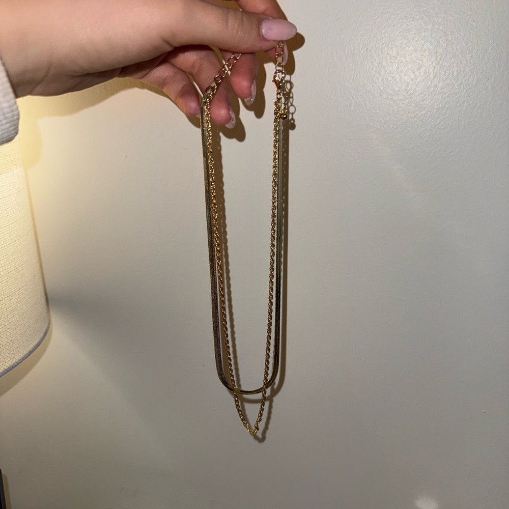 Stacked Gold Chain Necklace (never worn before)